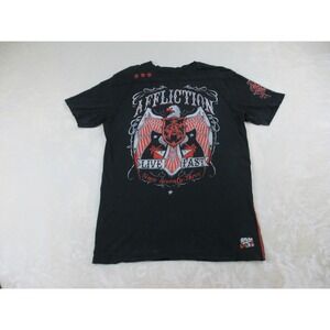 Affliction Shirt Mens Extra‎ Large Black Eagle Live Fast Distressed Grunge*